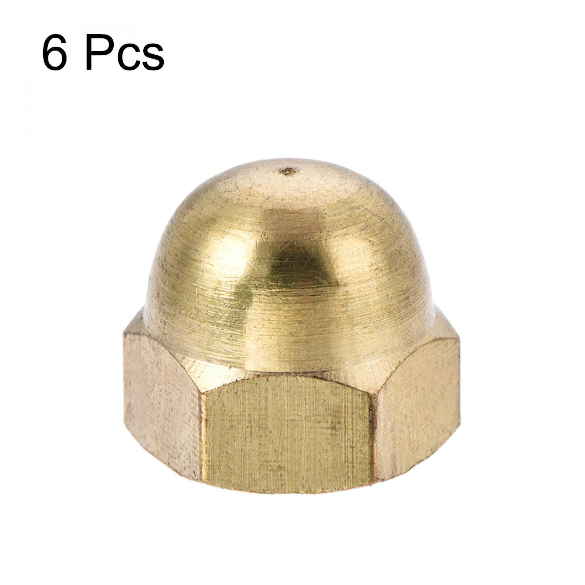 uxcell Acorn Hex Cap Nuts - 6Pcs M8 Dome Nuts Brass Hexagon